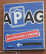 APAG Parkhau geschlossen